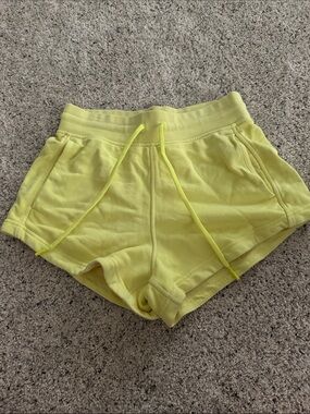 lululemon athletica Neon Yellow Drawstring Athletic Shorts